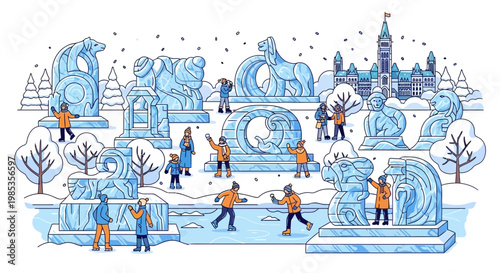 Winter Festival: Ice Sculptures and Skating Family Fun