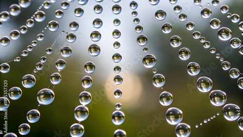 Water Droplets in Symmetrical Pattern on Glass – Abstract Macro Reflection Background