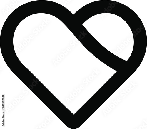 Heart outline symbol with valentine relationship affection sweetheart