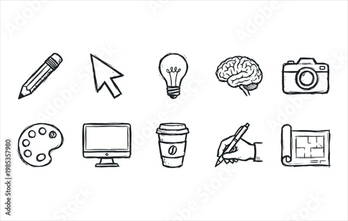 Obraz na plátne Concept planning and architectural drafting graphics hand drawn sketch art