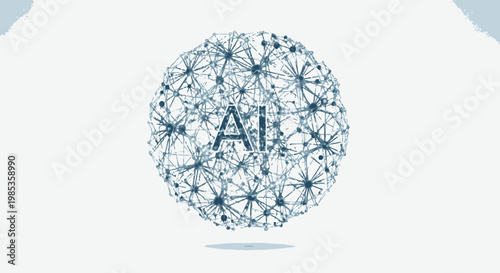Artificial Intelligence Network Concept - Digital Brain Connectivity