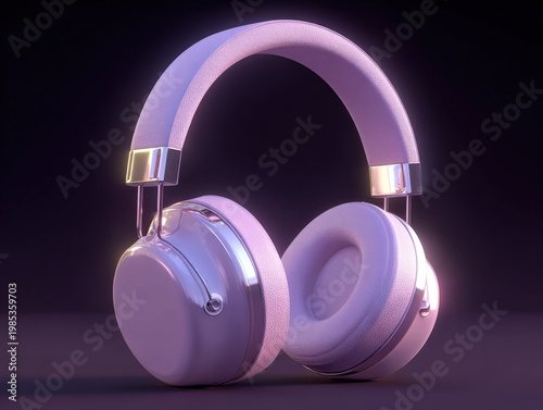 Stylish pastel purple over-ear headphones with chrome accents, showcasing modern audio technology for music lovers