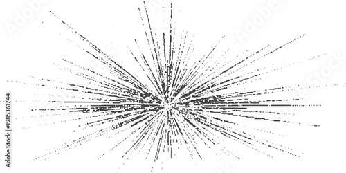 Powerful black and white starburst background with radial rays from bright center abstract design.