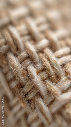 Extreme Close Up of Woven Natural Fiber Texture with Golden Brown and Tan Hues Subtle Sparkle Highlights Shallow Depth of Field Macro Photography