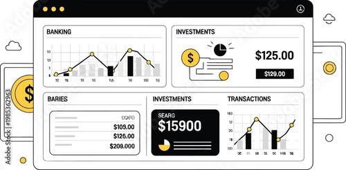 Financial Dashboard with Graphs and Investments Data