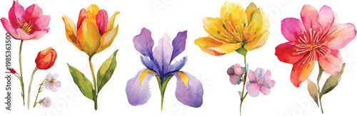 bouquet of colorful flower art