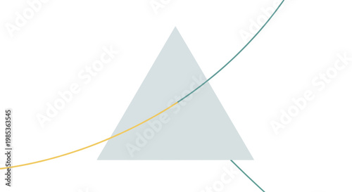 Abstract Geometric Shapes, Triangle and Curved Lines, Minimalist Design, Soft Colors