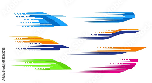 Abstract Speed Lines Decals - Set of Colorful Graphics