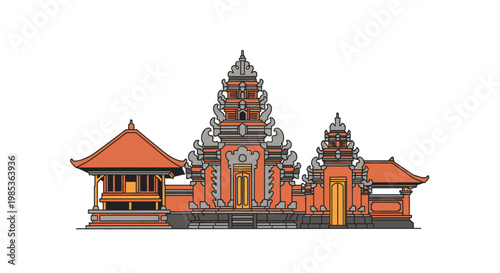 Balinese Temple Architecture Traditional Religious Building Indonesia