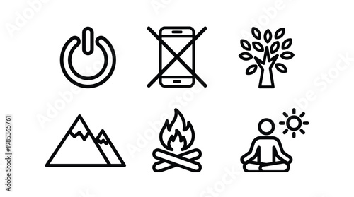 Tree Icon Representing Nature Growth Leaves and Serenity.