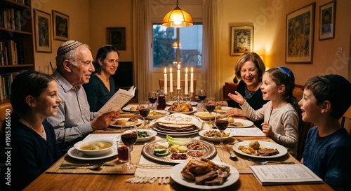 Family Gathering at Dinner Table