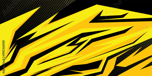 Abstract Racing Graphic Background with Sharp Geometric Shapes and Sporty Vinyl Wrap Design. Modern Vector Pattern for Car Decal, Livery, Motocross, Truck, and Extreme Sports Automotive Aesthetics.