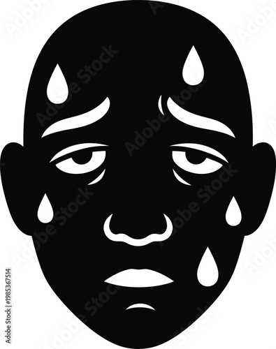 Sweating face icon representing heat