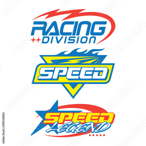 racing badge y2k style streetwear auto racing logo idea for a clothing brand. Design vector typography for decal auto and t-shirt streetwear clothing