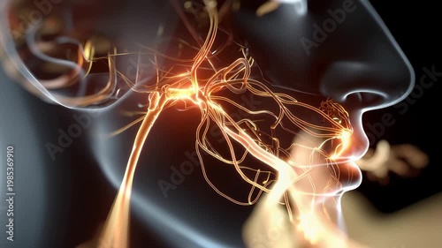Exploring the structure and function of the olfactory nerve within the human head in a rendered medical animation