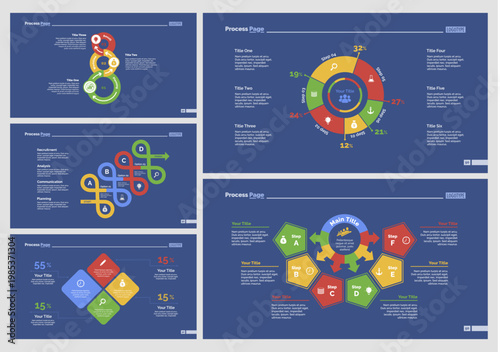 Five Workflow Slide Templates Set