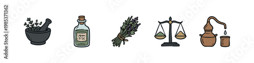 Herbal Medicine and Alchemy Icons
