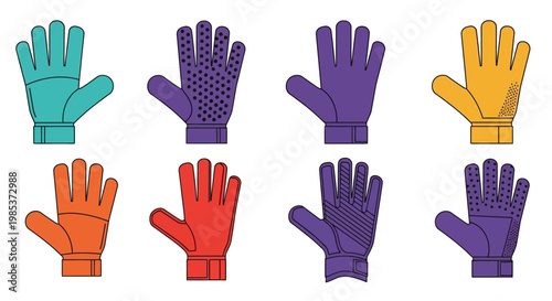 Colorful assortment of work gloves.