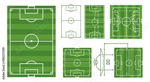 Soccer field green grass pitch diagram.