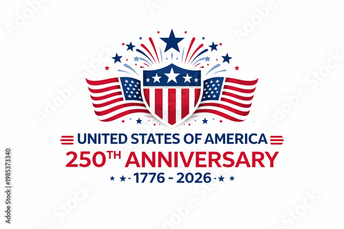 United states 250th anniversary commemorative logo celebrating a quarter millennium