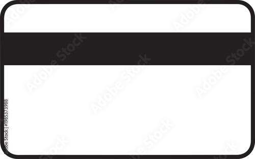 Minimalist Credit Card Vector Icon With Magnetic Stripe For Financial Interface Design