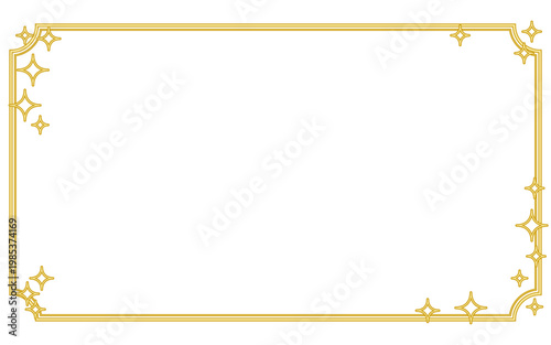  金色風。動画サイトのサムネイルテンプレート。ガーリーな星のフレーム。（1280×720/16:9）占星術や美容、コスメの動画を想定しました。