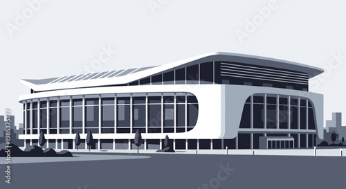 Modern office building exterior design.