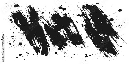 Abstract striking black ink strokes dance across the pristine canvas, creating a dynamic visual that evokes movement and raw energy. A captivating interplay of texture and contrast.