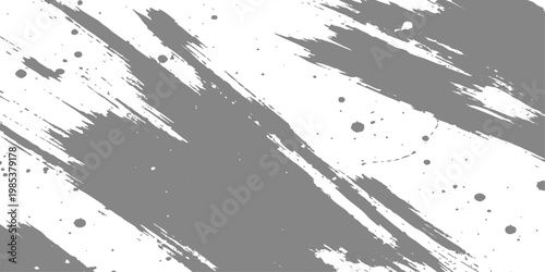 Abstract an artistic composition of striking gray brushstrokes and subtle splatters against a clean backdrop. the image captures a sense of dynamic movement and raw creative energy.