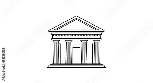Classical Building Facade with Columns, Architectural Structure