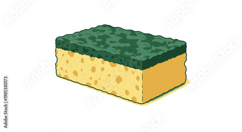 Clean Kitchen Sponge for Washing Dishes and Surfaces