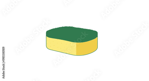 Clean Kitchen Sponge Isolated on White Background