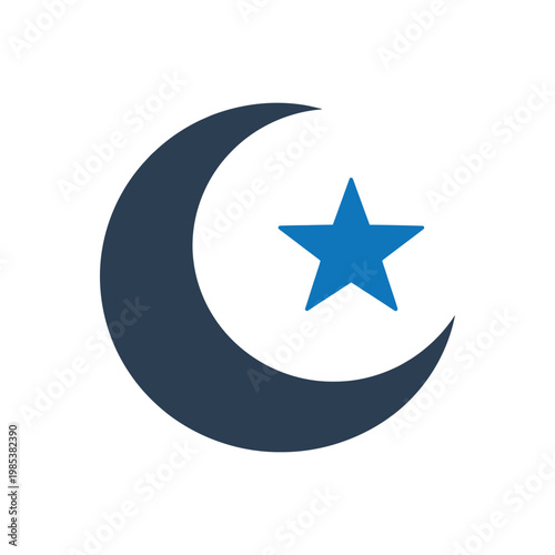 Universal Crescent Moon Star Icon