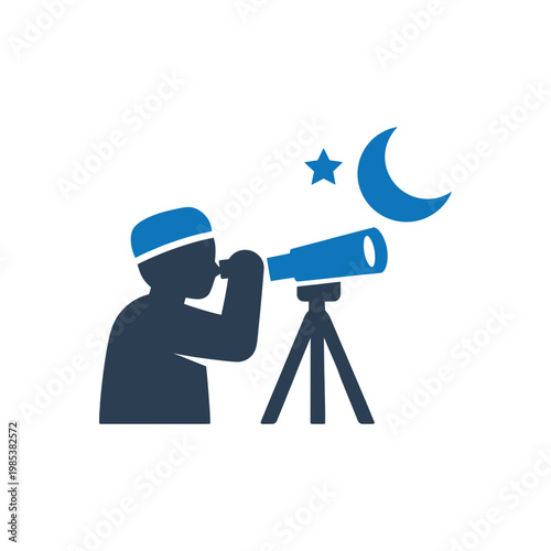 Moon Sighting Crescent Observation Icon
