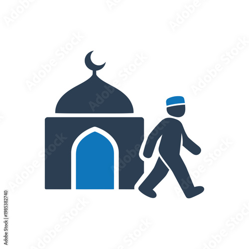 Walking to Mosque Prayer Icon
