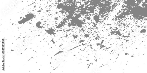 Abstract an overhead view of a textured grey paint splatter artfully scattered. evokes raw emotion in this grunge inspired creation, adding dramatic flair.