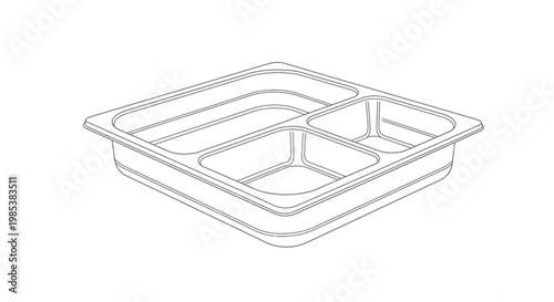 Divided Food Tray Container for Meal Prep and Portion Control