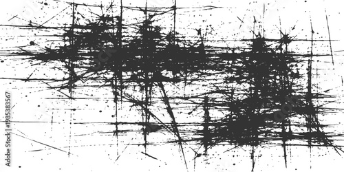 Abstract a grunge-style graphic, featuring a series of dark lines on a textured backdrop, evoking a sense of raw and artistic expression. A striking piece suitable for backgrounds, design elements.