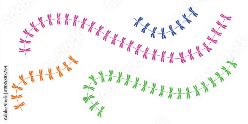 Decorative surgical stitches set, colorful medical suture lines, curved wound closure thread icons, aesthetic scar treatment vector graphics