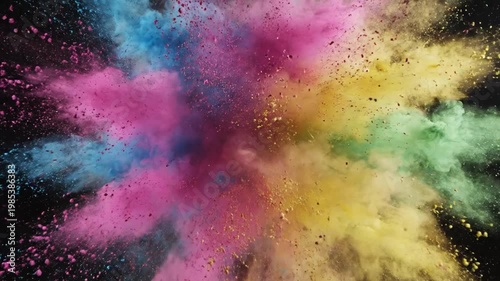 Colorful Powder Explosion - Abstract Burst of Holi Colors