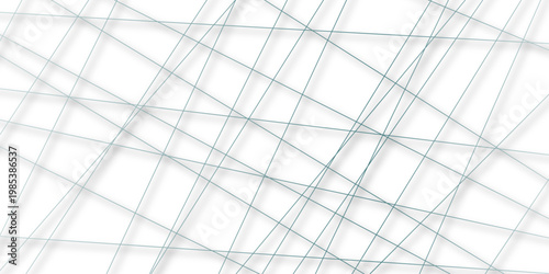 Abstract white background with intersecting thin geometric lines modern tech network texture design.
