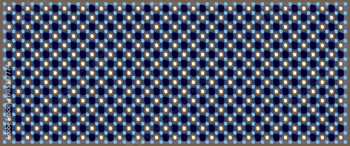 Rectangle scarf design classic blue background. Out off season universal fashion accessory. High resolution image digital illustration. Modern scarves fabric design textile swatch all over print block