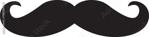 Classic black handlebar mustache icon a simple vector graphic for facial hair or vintage themes isolated on white background