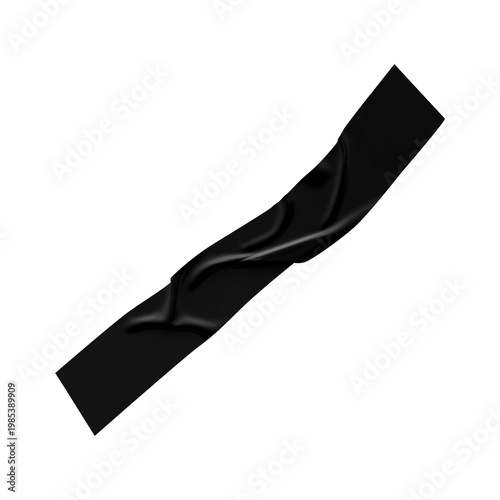 Φωτογραφία Single strip of black electrical duct tape folded on transparent background