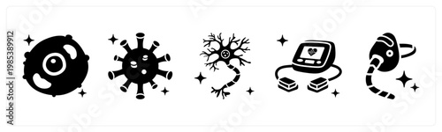 A set of 5 mix icons as hospital building, clinic, first aid kit