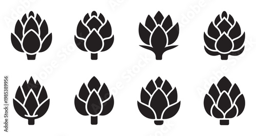 Elegant lotus blossom silhouettes for nature inspired design