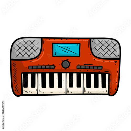 Illustration of cartoon keyboard