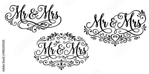 Wedding Mr and Mrs Script Elements