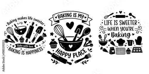 Baking Lover Kitchen Quote Set