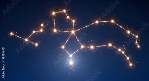 Sparkling Constellation Orion in Night Sky